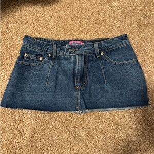 Edikted Dark Blue Denim Mini Skort